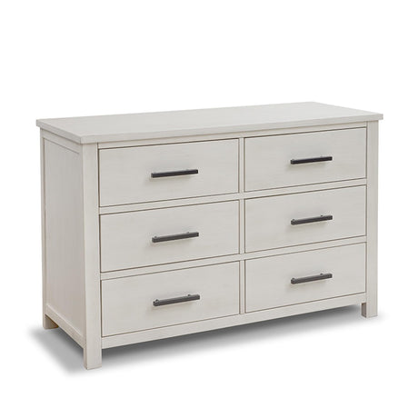 Sorelle Westley Double Dresser - 6 Drawer Solid Wood Nursery Dresser with Smooth Drawer Glides and Anti-Tip Kit, Convertible Changing Surface Ready, Brushed Ivory Sorelle