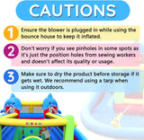 Causeair Inflatable Bounce House with Double Slide,Dolphin Styling,Splashing Pool,Double Water Cannon,Climbing Wall,Heavy Duty GFCI Blower,Inflatable Water Park Slide for Kids Backyard Summer causeair