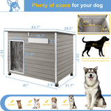 Ketive Dog House Outdoor & Indoor, Wooden Dog Kennel with Raised Feet for Small to Large Dogs, Dog Houses with Removable Floors, Weatherproof Asphalt Roof Kennel for Dogs Outside PET65 ketive
