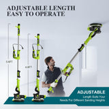 AMYBEST Drywall Sander, Powerful Electric Drywall Sander with Vacuum Dust Collection, 5 Speed 1000-2100 RPM, Popcorn Ceiling Remover, LED Light & 12 Sanding Discs, Extendable Handle (GREEN) AMYBEST