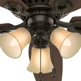 Hunter Fan Company Indoor 53327 52" Builder Low Profile Ceiling Fan with Light, 52 inch, New Bronze finish Hunter
