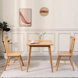 OGMILL 27.6" Small Square Wooden Dining Table for 2, Natural Kitchen Dinner Table Rustic Wood Dining Table Mid Century Modern Wood Farmhouse Table with Solid Wood Leg for Small Spaces OGMILL