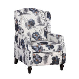B BAIJIAWEI Wingback Recliner Chair - Tufted Arm Chair Recliner - Fabric Push Back Single Sofa for Living Room Adjustable Backrest (Single, Blue Floral) B BAIJIAWEI