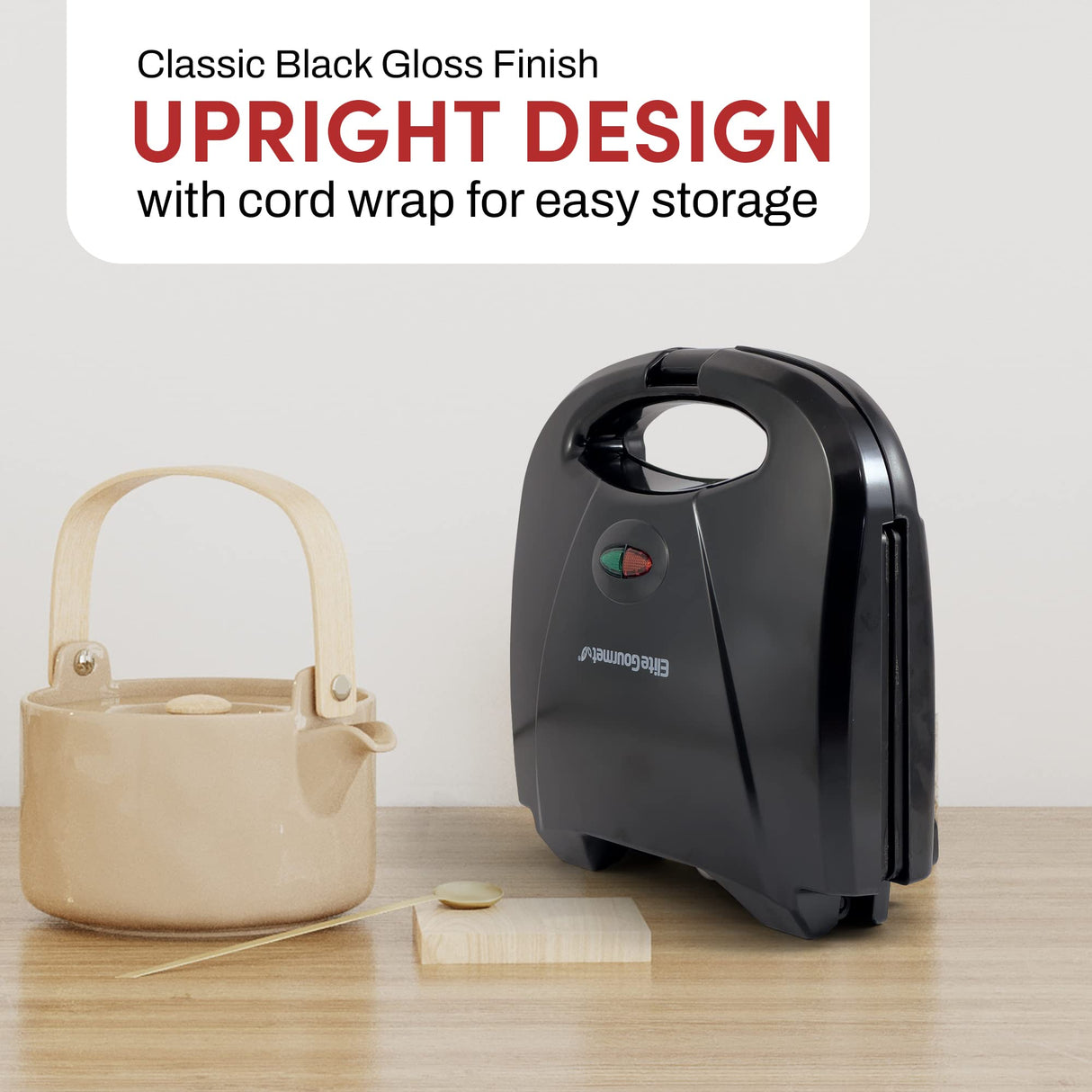 Elite Gourmet EWM-2207# Electric Non-Stick Belgian Waffle Maker Iron, Breakfast, Sandwiches, Snacks, Burgers and more, 2-Slice, Black Elite Gourmet