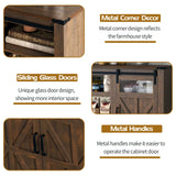 Hlivelood 66" Farmhouse TV Stand with Power Outlets for 75 65 Inch TVs, Entertainment Center with Sliding Barn Door & Large Storage Cabinets w/Adjustable Shelf, 33" Tall TV Media Console, Brown Hlivelood