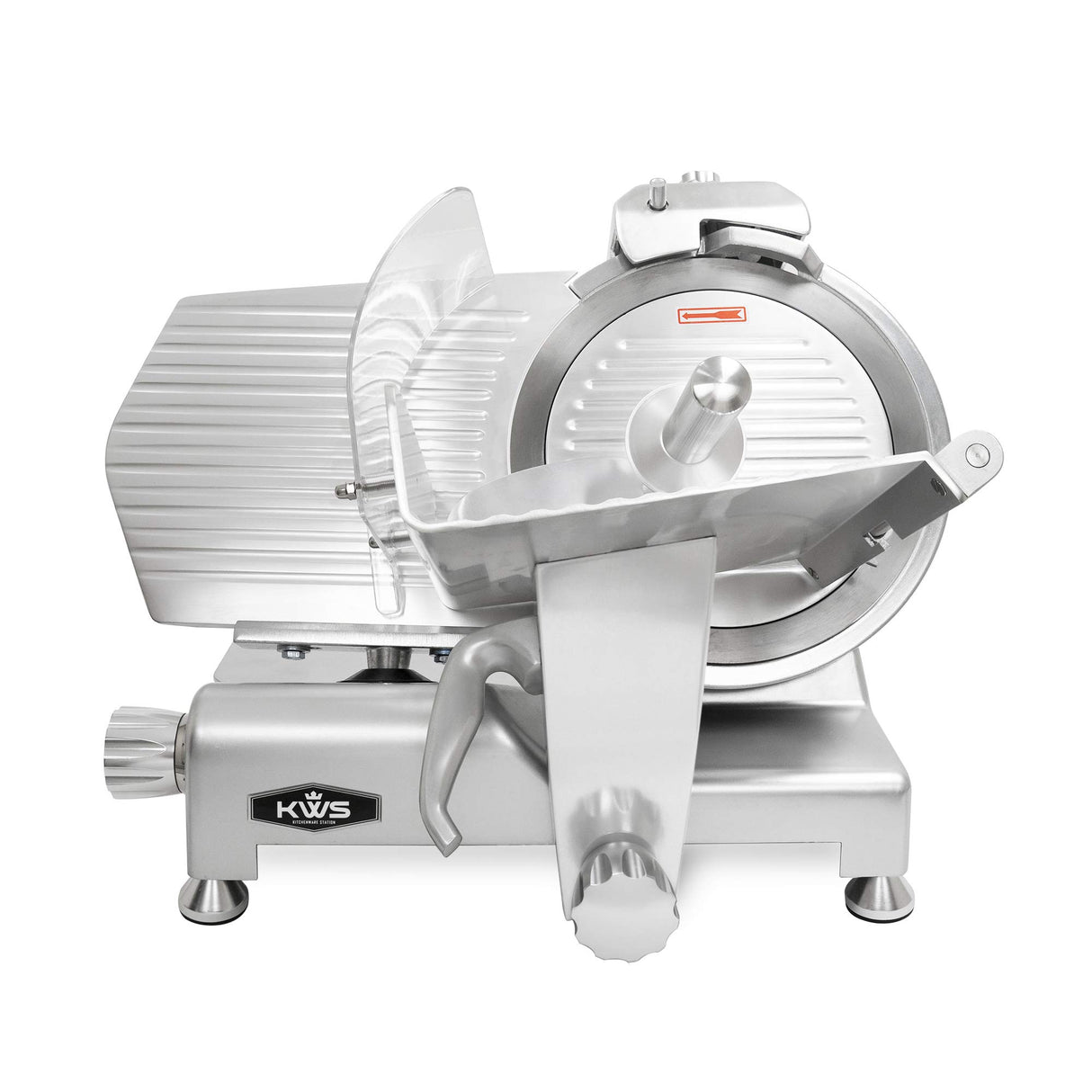 KWS MS-12ES Metal Collection Commercial 420W Electric Meat Slicer 12-Inch with 304 Stainless Steel Blade & Extended Back Space, Frozen Meat/Cheese/Food Slicer Low Noises [ ETL, NSF Certified ] KWS KitchenWare Station