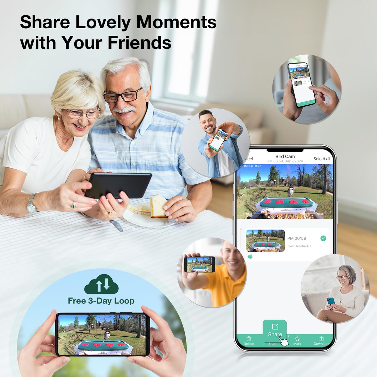 WOSPORTS Bird Feeder with Camera Solar Powered,Wireless Smart Bird Watching Camera,AI Identify 10000+ Bird Species,1080P HD Camera Auto Capture Videos,Instant Notifications,Ideal Gift for Bird Lover WOSPORTS