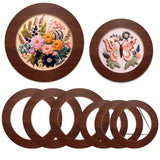 Wenqik 6 Pcs Wood Embroidery Frames for Display Embroidery Hoops Wood Display Frame for Finished Cross Stitch or DIY Art Craft Sewing Ornaments (8 Inch, 6 Inch, Round) Wenqik