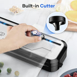 Vacuum Sealer for Food, Multi-Functional Vacuum Sealer Machine Compact Air Sealing System with Build-in Cutter, LED Indicator Dry & Moist Modes with 15 Vacuum Bags for Food Vacuum Sealing (Silver) KOIOS