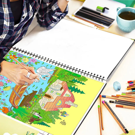 Aannanl Adult Coloring Book Set of 3 Coloring Books for Adults Relaxation Include Mandalas,Flowers and Fairytale House Theme,Color Books for Women Men to Relieve Anxiety and Stress Relief Aannanl