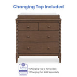 Delta Children Saint 4 Drawer Dresser with Changing Top and Interlocking Drawers, Teak Brown Delta Children