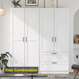 White Tall Kitchen Pantry Cabinet Organizers and Storage with Doors and Adjustable Shelves，Wood Large Gabinetes Para Cocina Office Bookshelf for Laundry Room Cabinets (31.5”W*15.7”D*71”H) Fenghua Lizhi