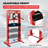 20 Ton Hydraulic Garage Press, H-Frame Hydraulic Shop Press with Adjustable Height, Garage Benchtop Press with Stamping Plates to Bend, Red ClassyThreads