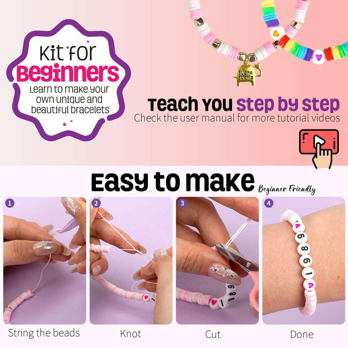 Gionlion Friendship Bracelet Kit Concert Bracelets Merch, 5200 Pcs Clay Beads Bracelet Making Kit for Beginner, DIY Arts and Crafts Teen Girl Gifts Toys for Ages 6-13 Gionlion