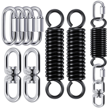 Zonon 8 Pcs Punching Bag Hanger Kit Heavy Bag Spring M8 Double Eye Swivel with Snap Hook Stainless Steel Heavy Bag Hanger for Boxing Bag, Gym Swing, Trapeze, Hammock up to 1000lbs Zonon