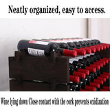 FDHUIJIA Wine Rack Cabinet 90 Bottle Wooden Stackable Storage freestanding Floor Modular Wine Cellar Shelf FDHUIJIA
