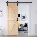 EaseLife 30in x 84in Sliding Barn Door with 5FT Barn Door Hardware Kit & Handle Included,DIY Assemblely,Easy Install,Apply to Interior Rooms & Storage Closet,K-Frame,Natural EaseLife
