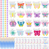 JellyArch 20 Set Butterfly DIY Painting Kit Summer Ceramic to Paint Your Own Butterfly Statues Unpainted Plaster Figurines Brushes Acrylic Paints Bags Party Favor for Adults JellyArch