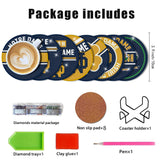 8 Pcs Diamond Painting Coasters, DIY Football Diamond Art Coasters Diamond Painting Kits for Beginners, Diamond Art Gift Craft Supplies Notre Dame Blue WoodArtSupply