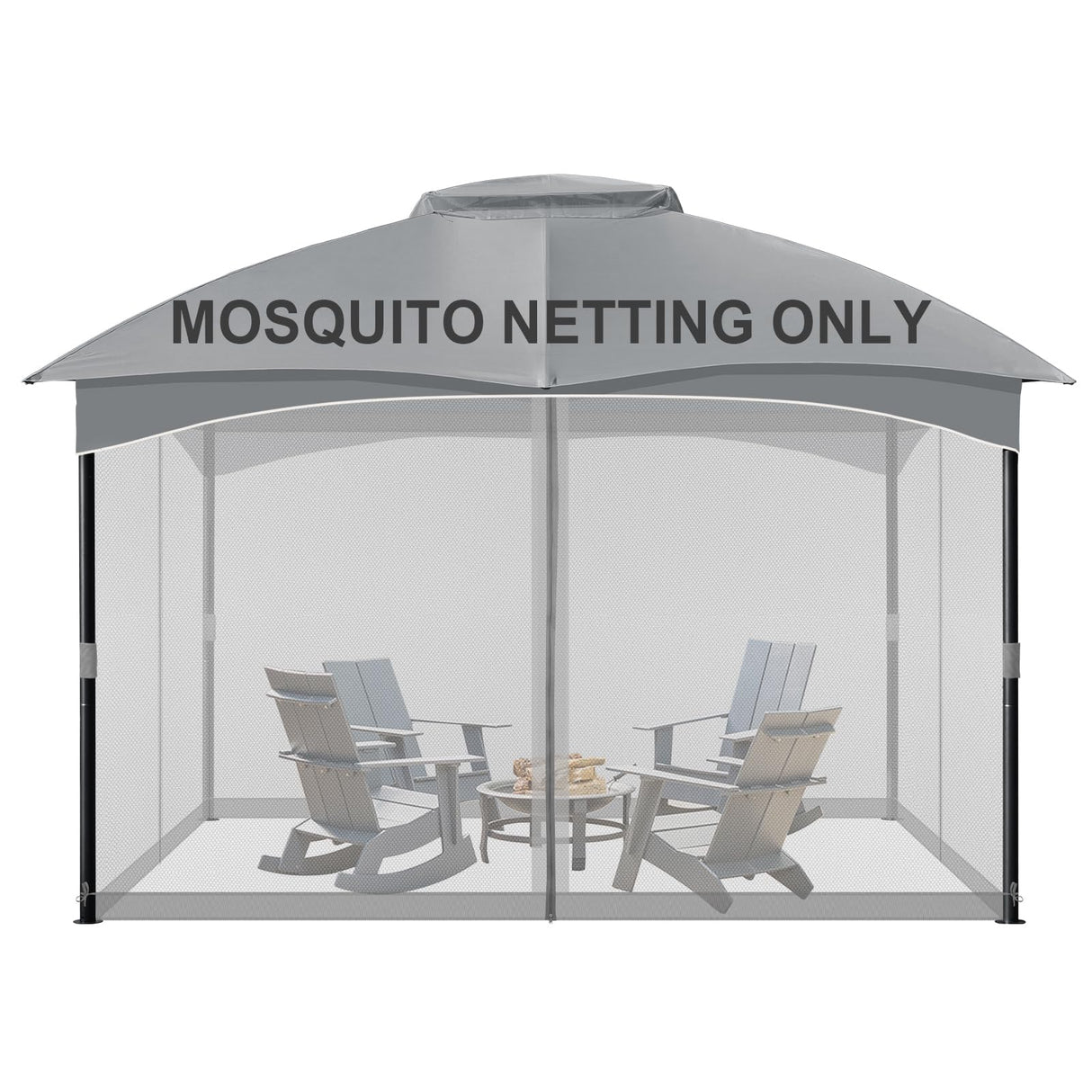 COWVIE Gazebo Replacement Netting Screen, 12' x 14' Universal Gazebo 4-Panel Mosquito Sidewalls with Double Zippers for Outdoor Patio (Only Netting) COWVIE