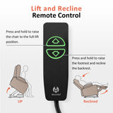 MCombo Power Lift Recliner Chair with Extended Footrest for Elderly People, Fabric 7287 (Light Grey, Medium) MCombo