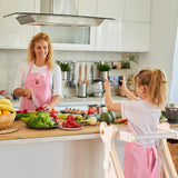 Toddler Kitchen Step Stool, Foldable Toddler Standing Tower for Toddler Kitchen Stool Helper - Adjustable Height Toddler Kitchen Stool, Removable Anti-Drop Railing Safety Rail HAPPYMATY