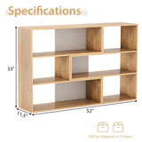 Tangkula 6 Cubes Bookcase, 2-Piece Separable Floor Standing Open Horizontal Bookshelf, Multifunctional Display Storage Shelf for Living Room Study Office (Natural, 6-Cube) Tangkula