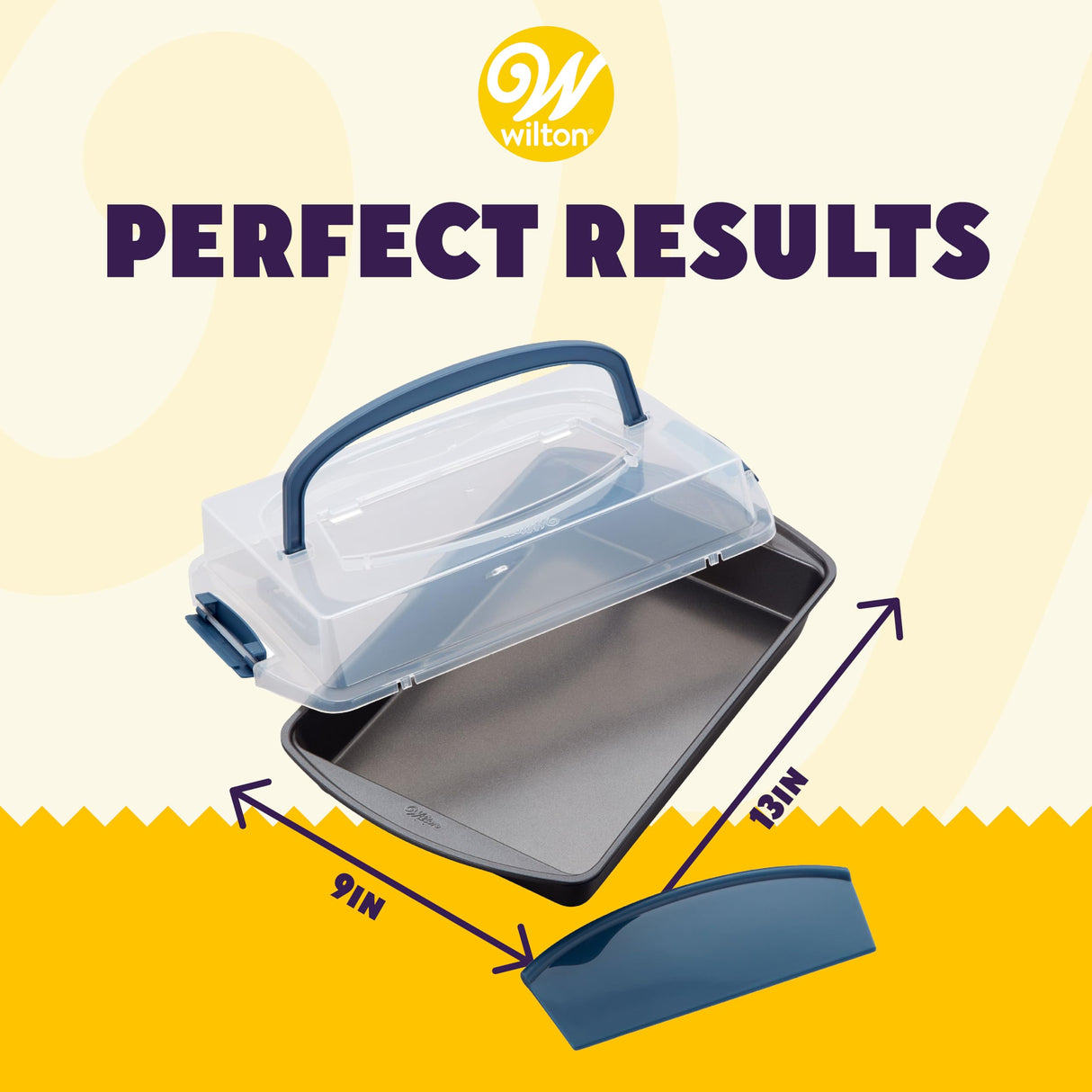 Wilton Perfect Results Non-Stick Oblong Cake Pan Set - Bake, Transport and Serve a Delicious Cakes, Brownies, Casseroles, 3-Piece, 13 x 9-Inch Wilton