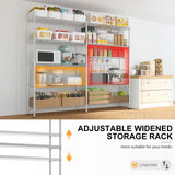 58''W*59.06''H*13.8" D L Shaped Adjustable Storage Shelves, 58''W 4 Tier Standing Shelf Unit, 1200LBS Metal Shelving for Storage, Heavy Duty Garage Shelf Pantry Rack Shelves Kitchen Shelving SESAISHEIR