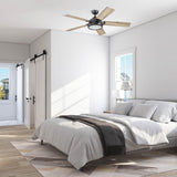 Prominence Home Potomac, 52 Inch Industrial Style Smart Ceiling Fan with Light, Remote Control, Dual Finish Blades, Compatible with Alexa and Google Assistant - 51639-01 (Matte Black) Prominence Home