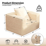 Single Cloud Sofa, Giant Bean Bag Chair with High Backrest & Wider Armrest, Foam Boneless Couch for Small Spaces, Comfy Furry Sofas with Pillows for Living Room, Bedroom, Apartment, Dorm, Office Sonovafurn