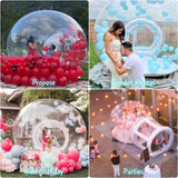 GZYSINFLA Inflatable Bubble Tent House Outdoor Transparent Commercial Grade Tarpaulin PVC Tent Bubble Clear House with Blower Clear Dome Balloon Garden Tent, 10FT Diameter Bubble, 6FT Tunnel GZYSINFLA