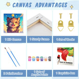 XTCIXAL Paint by Numbers Kit for Kids with Frame, Wolf Paint by Number Kids Age 5-8-12, Paint by Number with Frame for Gifts and Home Decor 8X8 Inch XTCIXAL