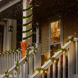 2 Pack Christmas Garland with Lights, Total 38 Feet 80 Led Battery Operated Pre-Lit Long Garland for Stairs Railing Fireplace Mantle Office Door Frame Decor Green Greenery Indoor Outdoor Decorations UZKEW
