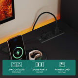 YITAHOME Farmhouse TV Stand for 65inch TV, Entertainment Center with Storage, Adjustable LED Lights & Power Hub, TV Cabinet with Bookshelves for Living Room/Apartment, Black YITAHOME