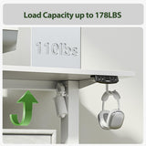 Agilestic L Shaped Standing Desk Adjustable Height, Electric Corner Standing Desk, 63 x 55 inch Sit Stand Computer Table with Splice Board, White Agilestic