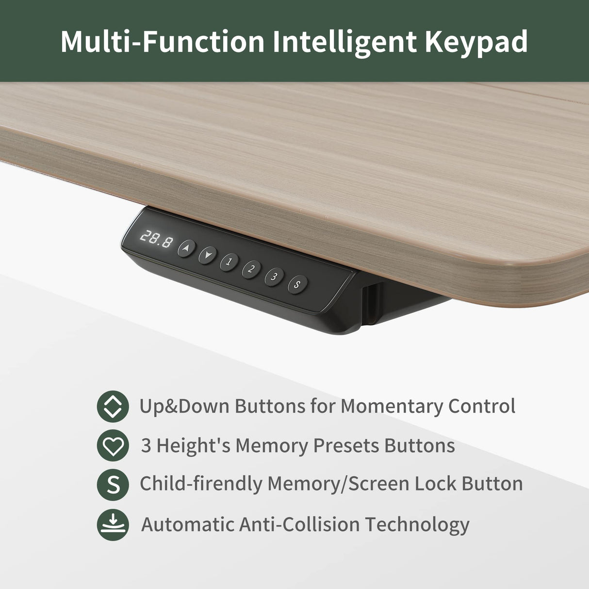 FEZIBO Electric Standing Desk with Drawers, 55x26 Inch Adjustable Height, Stand Up Desk with Monitor Shelf, Sit Stand Home Office Desk, Light Walnut FEZIBO