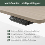 FEZIBO Electric Standing Desk with Drawers, 55x26 Inch Adjustable Height, Stand Up Desk with Monitor Shelf, Sit Stand Home Office Desk, Light Walnut FEZIBO