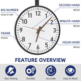 HIGDBFE Bookshelf with Wall Clock, Triple Bookcase with Open Display Shelves, Industrial Style Book Shelves, Modern Display Shelf for Living Room, Bedroom, Home Office, Rustic Brown HIGDBFE