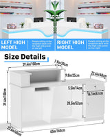 Gguileb Front Desk Solid Wooden Modern Reception Desk with Counter ＆ Lockable Drawers ＆ Cabinets, Retail Checkout Counters for Checkout/Office/Beauty Salon/Store (White-Right, 63×23.6×39.3″) Gguileb