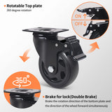 Swivel Caster Wheels 1100lbs,3 Inch Casters Set of 4,Heavy Duty Casters with Brake,YAEMIKY Premium Dual Locking Castors with Plate for Cart,Furniture,Workbench,Trolley(16pcs Screws Included) YAEMIKY