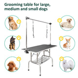 LOVMOR 46 Inch Dog Grooming Table,Adjustable Home Pet Grooming Tables with Arm/Noose/Mesh Tray LOVMOR