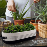 Oradrem Cotton Rope Toilet Basket Bathroom Decor Baskets, Toilet Paper Holder Basket, Farmhouse Home Decor Organizing Small Baskets 13"x5.9"x4" Black Oradrem