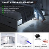 Kikihouse Murphy Bed with Storage & Charging Station, Queen Size Murphy Cabinet Bed Hideaway Bed with Motion Sensor Lights for Bedroom/Guest Room/Office, Foldable Platform Bed Frame, White Kikihouse