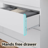 Furniouse Modern 6 White Drawer Dressers for Clothes Organizer & 2 Storage Drawers Wide Chest of Drawers with Charging Station & LED Lights, for Bedroom, Living Room Furniouse