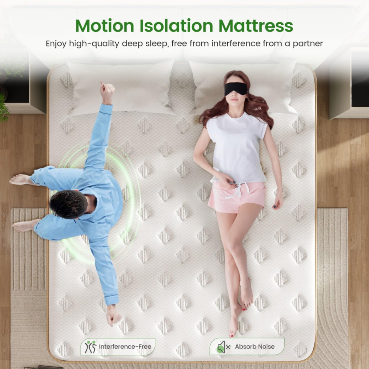 Queen Size Mattress [Upgraded Strengthen], 12 Inch Gel Memory Foam Hybrid Queen Mattress in a Box with Independent Pocket Spring, Extra Edge Support, Medium Firm, Back Pain Pressure Relief EEN EEN SLEEP
