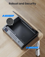 MOLICAR Gun Safe, Biometric Gun Safes for Handgun with LCD of Temp Humidity Battery, USB-C Port, Fingerprint Quick Access Pistol Safe for 2 Guns, Handgun Safe for Home Bedside Nightstand Car MOLICAR