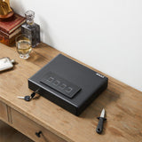 SOULYI Portable Digital Gun Safe For Pistols With Password And Key Access, Pistol Safe With Muting Mode For Truck, Nightstand, Drawer, Cabinet, Bookshelf And Car Travel SOULYI