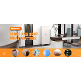 Aobabo 72 Inch Locking Metal Garage Home Office Storage Cabinet with Universal Rubber Wheels/Lockable Casters and Magnetic Doors, White Aobabo