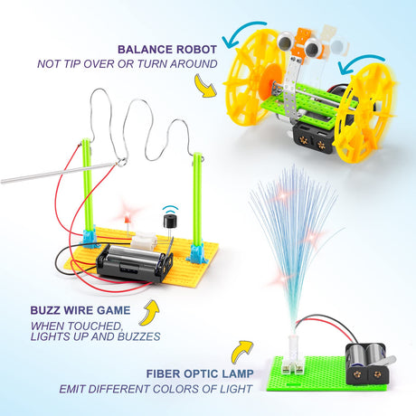 Build a Robot Building Kit for Kids 5-7 8-12, Coding STEM Robotics for Kids 8-12, Electronic Robotic Projects Science Experiments, Girls Engineering Kit Activities DIY Coding Robots 6 7 8 + Year Old WESAYEE